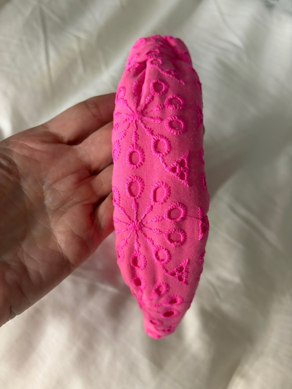 Lele Sadoughi x Lilly Pulitzer Pink Knotted Embroidered Headband - Picture 2 of 4